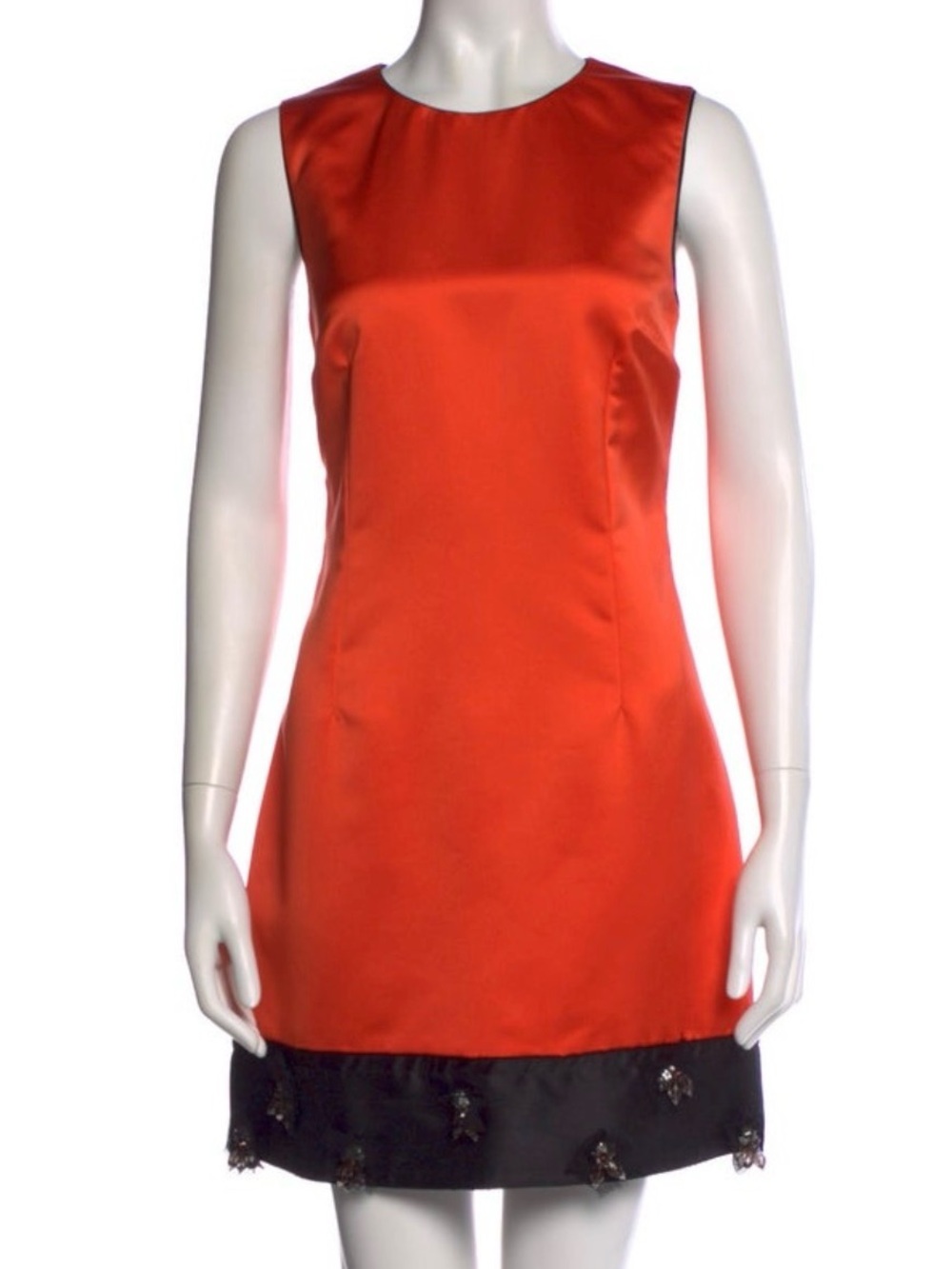 Dolce&Gabbana orange satin beaded sleeveless dress size 44